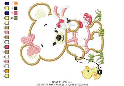 Bear embroidery designs - Teddy embroidery design machine embroidery pattern - baby boy embroidery file - Teddy Bear applique design girl Marcia Embroidery