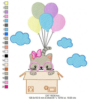 Cat embroidery design - Animal embroidery designs machine embroidery pattern - Kitty embroidery file - baby girl applique design download Marcia Embroidery