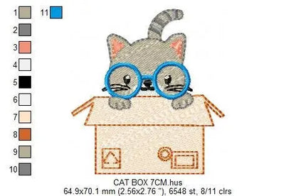 Cat embroidery design - Animal embroidery designs machine embroidery pattern - Kitty embroidery file - baby girl applique design download Marcia Embroidery