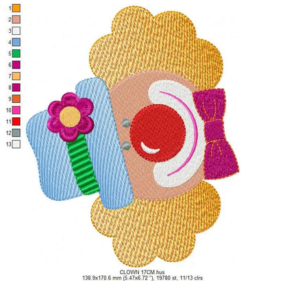 Circus Clown embroidery designs - Clown with funny hat machine embroidery pattern - Baby Boy file - Instant digital download pes jef dst hus Marcia Embroidery