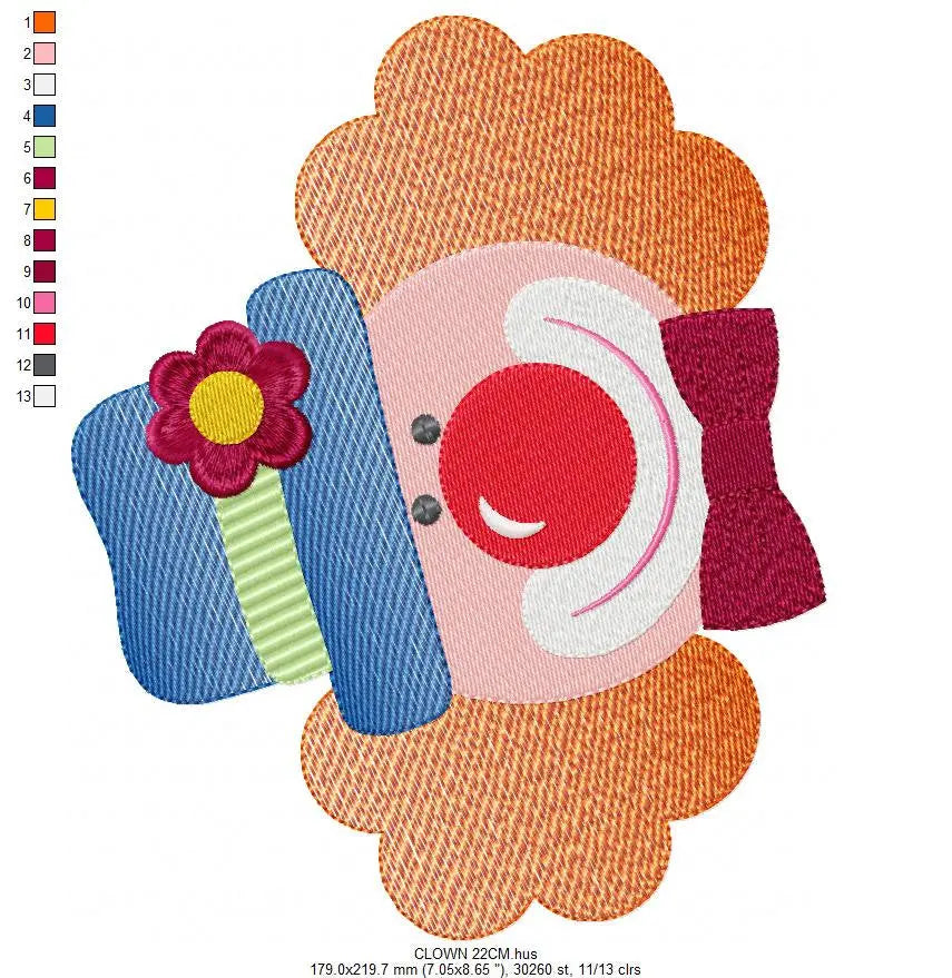 Circus Clown embroidery designs - Clown with funny hat machine embroidery pattern - Baby Boy file - Instant digital download pes jef dst hus Marcia Embroidery