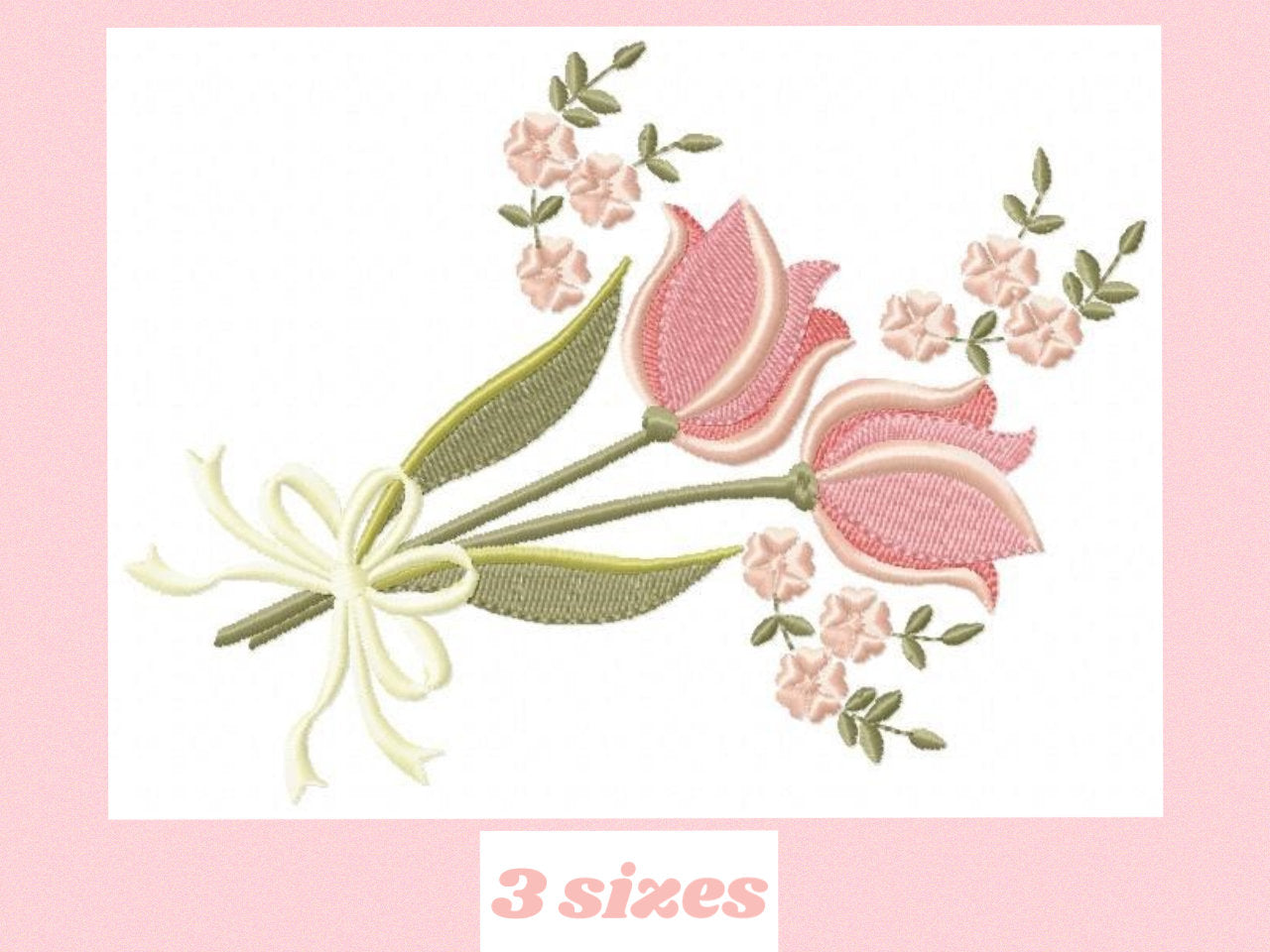 Flowers embroidery designs - Kitchen Towel embroidery design machine embroidery pattern - Tulip embroidery file - rose floral embroidery