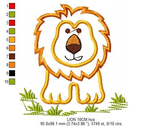 Lion embroidery designs - Safari embroidery design machine embroidery pattern - Animal embroidery file - lion applique design lion pattern