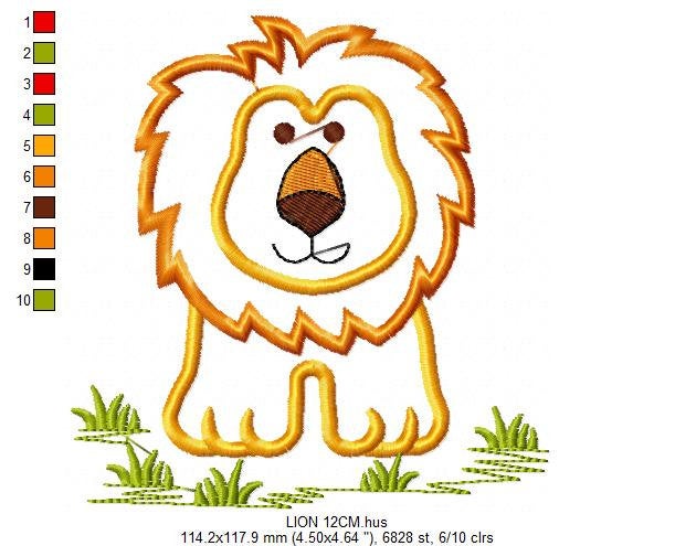 Lion embroidery designs - Safari embroidery design machine embroidery pattern - Animal embroidery file - lion applique design lion pattern