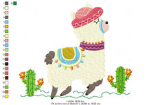 Laden Sie das Bild in den Galerie-Viewer, Llama embroidery design - Animals embroidery designs machine embroidery pattern - baby girl embroidery file - kid embroidery mexican llama
