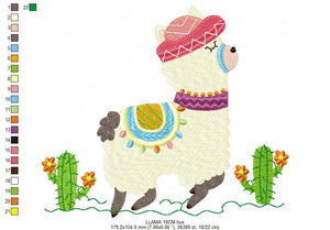 Llama embroidery design - Animals embroidery designs machine embroidery pattern - baby girl embroidery file - kid embroidery mexican llama