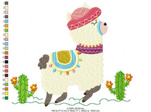 Laden Sie das Bild in den Galerie-Viewer, Llama embroidery design - Animals embroidery designs machine embroidery pattern - baby girl embroidery file - kid embroidery mexican llama
