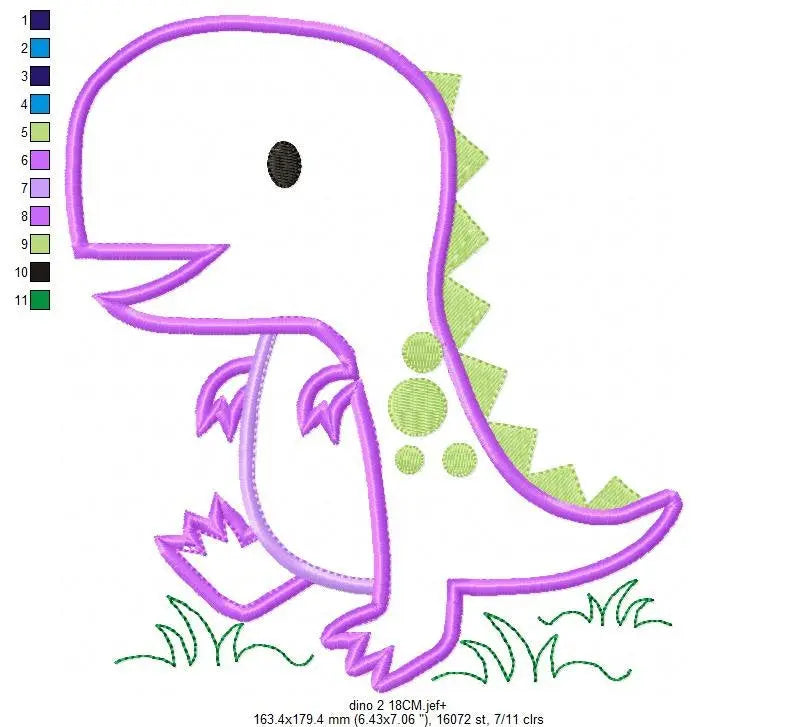 Dinosaur embroidery designs - Dino embroidery design machine embroidery pattern - baby boy embroidery file - Dinosaur Applique T Rex kid Marcia Embroidery