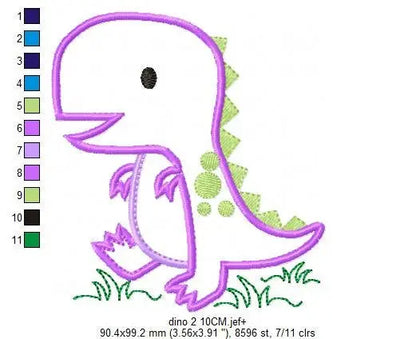 Dinosaur embroidery designs - Dino embroidery design machine embroidery pattern - baby boy embroidery file - Dinosaur Applique T Rex kid Marcia Embroidery