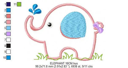 Elephant embroidery designs - Safari embroidery design machine embroidery pattern - Animal embroidery file elephant applique design download Marcia Embroidery