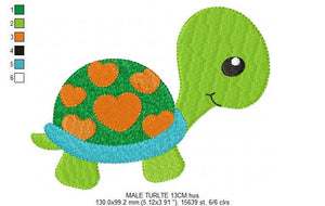 Turtle embroidery design - Animal embroidery designs machine embroidery file - Baby boy embroidery pattern - instant download - Baby newborn