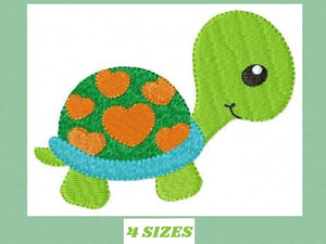 Turtle embroidery design - Animal embroidery designs machine embroidery file - Baby boy embroidery pattern - instant download - Baby newborn