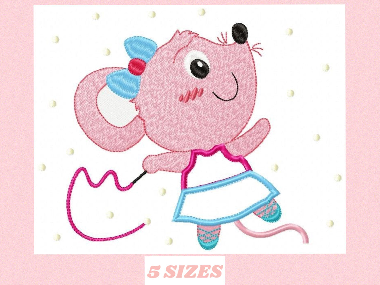 Mouse embroidery design - Rat embroidery designs machine embroidery pattern - animal embroidery file - girl embroidery mouse design download