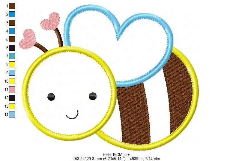 Bee embroidery design - Bees embroidery designs machine embroidery pattern - baby girl embroidery - bee applique design instant download Marcia Embroidery