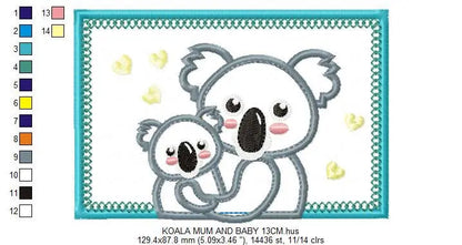Koala bear embroidery design - Koala embroidery designs machine embroidery pattern - koala family embroidery file wildlife  instant download Marcia Embroidery