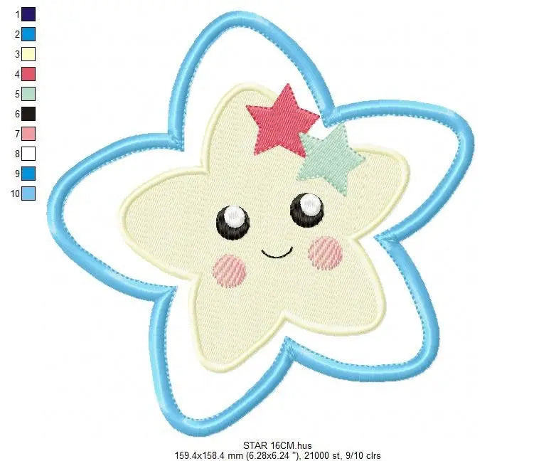 Starfish embroidery designs - Ocean Starfish tag embroidery design machine embroidery pattern - Starfish applique design - instant download Marcia Embroidery