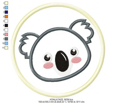 Koala Bear embroidery design - Koalas embroidery designs machine embroidery pattern - Koala applique tag embroidery file - instant download Marcia Embroidery