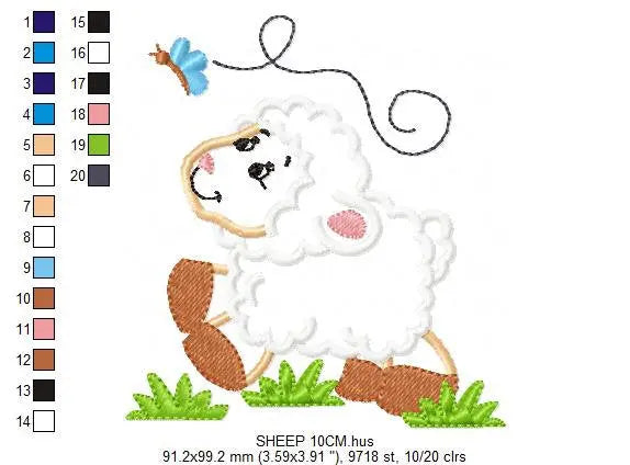 Sheep embroidery design - Lamb embroidery designs machine embroidery pattern - baby boy embroidery file - newborn embroidery sheep applique Marcia Embroidery