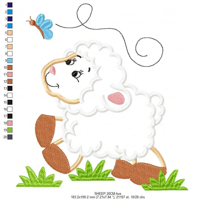 Sheep embroidery design - Lamb embroidery designs machine embroidery pattern - baby boy embroidery file - newborn embroidery sheep applique Marcia Embroidery