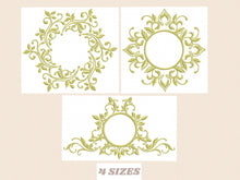 Cargar imagen en el visor de la galería, Frame embroidery designs - Monogram embroidery design machine embroidery pattern - Wreath embroidery - girl embroidery tea towel embroidery
