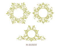 Carica l&#39;immagine nel visualizzatore di Gallery, Frame embroidery designs - Monogram embroidery design machine embroidery pattern - Wreath embroidery - girl embroidery tea towel embroidery
