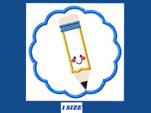 Load image into Gallery viewer, Pencil embroidery designs -  School Tag embroidery - Pencil applique tag embroidery design machine embroidery pattern - instant download pes
