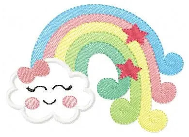 Cloud embroidery design - rainbow embroidery design machine embroidery pattern - baby embroidery file - kid embroidery rainbow fill stitch Marcia Embroidery