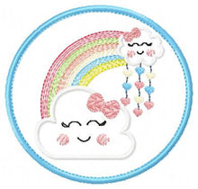 Load image into Gallery viewer, Cloud embroidery design - Rainbow embroidery designs machine embroidery pattern - Baby girl embroidery file - cloud with rainbow applique
