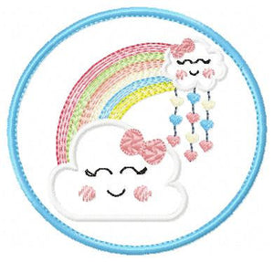 Cloud embroidery design - Rainbow embroidery designs machine embroidery pattern - Baby girl embroidery file - cloud with rainbow applique