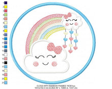 Cargar imagen en el visor de la galería, Cloud embroidery design - Rainbow embroidery designs machine embroidery pattern - Baby girl embroidery file - cloud with rainbow applique
