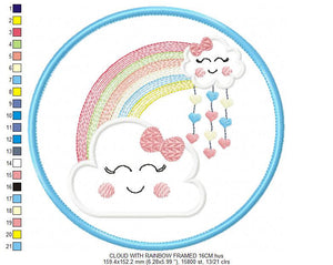 Cloud embroidery design - Rainbow embroidery designs machine embroidery pattern - Baby girl embroidery file - cloud with rainbow applique