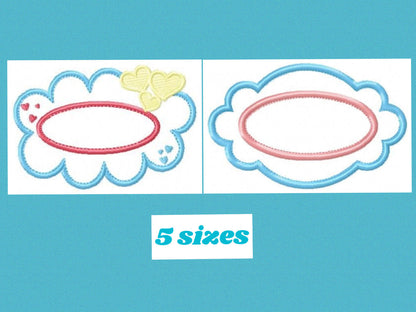 Frame embroidery designs - Shape Applique Design Border Embroidery Machine embroidery design - monogram frame - intant download - baby girl Marcia Embroidery