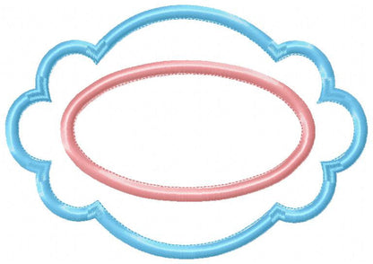Frame embroidery designs - Shape Applique Design Border Embroidery Machine embroidery design - monogram frame - intant download - baby girl Marcia Embroidery