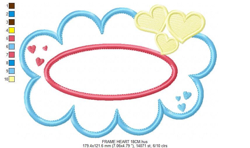 Frame embroidery designs - Shape Applique Design Border Embroidery Machine embroidery design - monogram frame - intant download - baby girl Marcia Embroidery