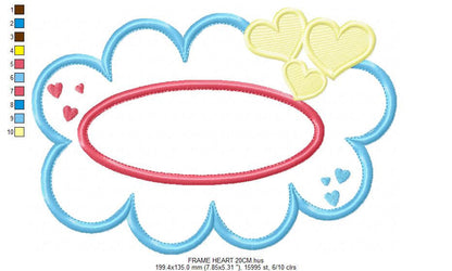 Frame embroidery designs - Shape Applique Design Border Embroidery Machine embroidery design - monogram frame - intant download - baby girl Marcia Embroidery