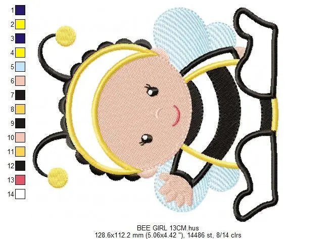 Bee embroidery design - Baby Girl embroidery designs machine embroidery pattern - Children embroidery file - bee aplique design Halloween Marcia Embroidery