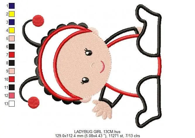 Ladybug embroidery designs - Baby girl embroidery design machine embroidery pattern - Toddler embroidery file - Ladybug applique design Marcia Embroidery