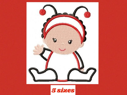 Ladybug embroidery designs - Baby girl embroidery design machine embroidery pattern - Toddler embroidery file - Ladybug applique design Marcia Embroidery