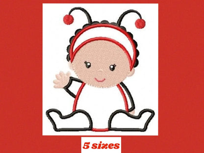 Ladybug embroidery designs - Baby girl embroidery design machine embroidery pattern - Toddler embroidery file - Ladybug applique design Marcia Embroidery