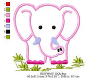 Charger l&#39;image dans la galerie, Elephant embroidery designs - Safari embroidery design machine embroidery pattern - Animal embroidery file - elephant applique front back
