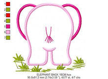 Cargar imagen en el visor de la galería, Elephant embroidery designs - Safari embroidery design machine embroidery pattern - Animal embroidery file - elephant applique front back
