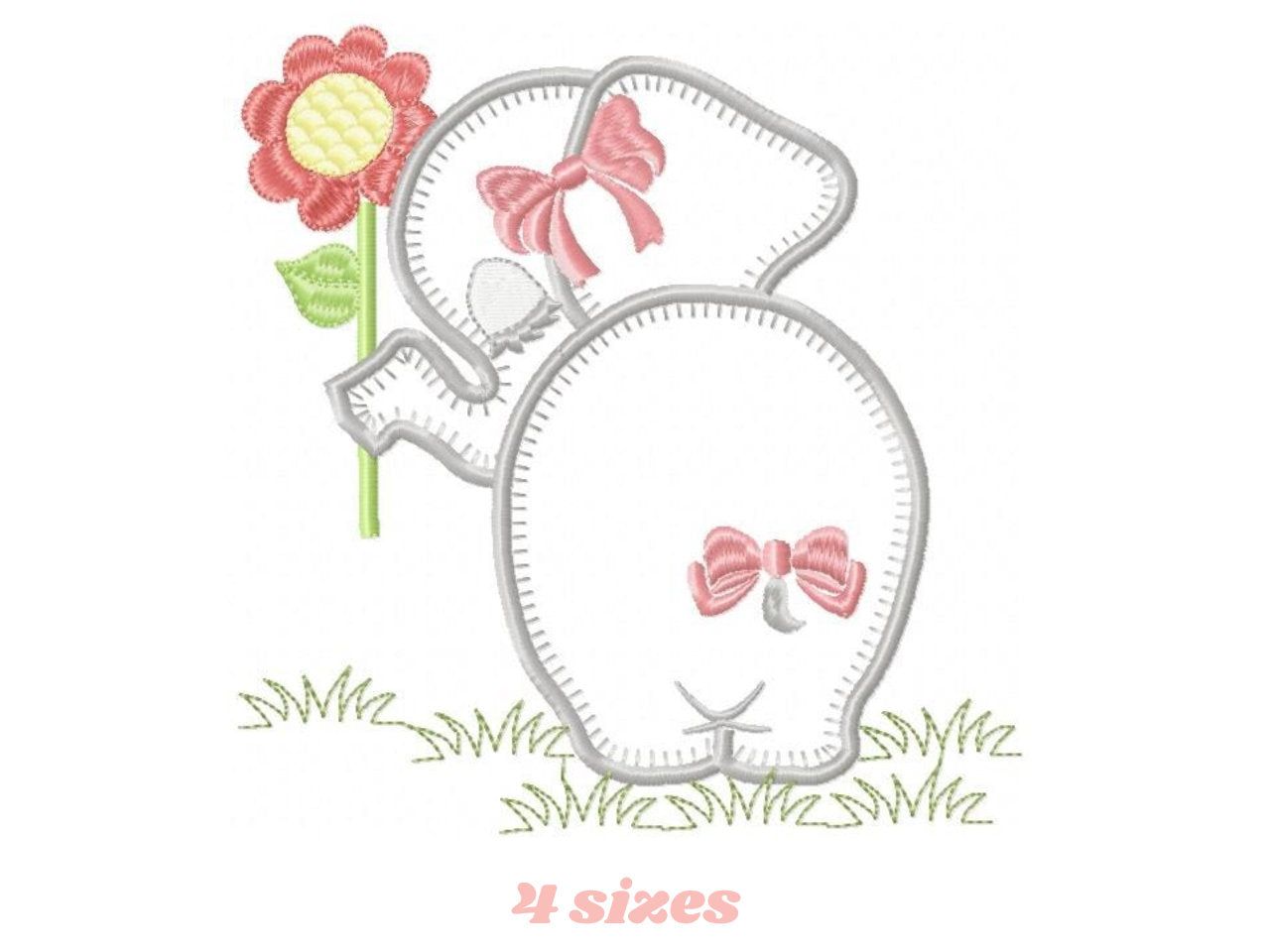 Elephant embroidery designs - Baby girl embroidery design machine embroidery pattern - Animal embroidery file  elephant with flower applique