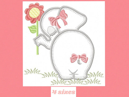 Elephant embroidery designs - Baby girl embroidery design machine embroidery pattern - Animal embroidery file  elephant with flower applique