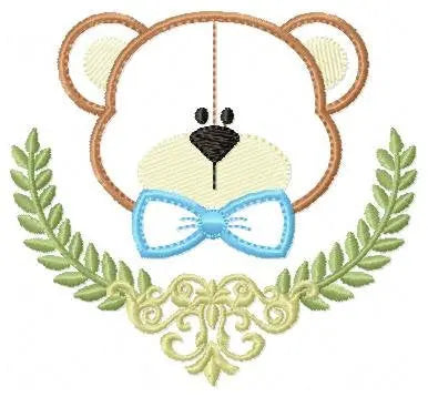 Bear embroidery designs - Teddy embroidery design machine embroidery pattern - Laurel embroidery file - bear with laurel applique design Marcia Embroidery