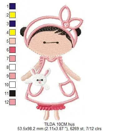Girl embroidery designs - Mother embroidery design machine embroidery pattern - girl with dress embroidery file - mum and daughter design Marcia Embroidery
