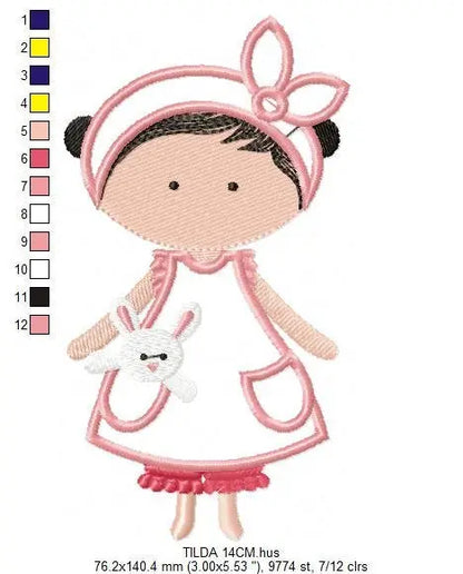 Girl embroidery designs - Mother embroidery design machine embroidery pattern - girl with dress embroidery file - mum and daughter design Marcia Embroidery