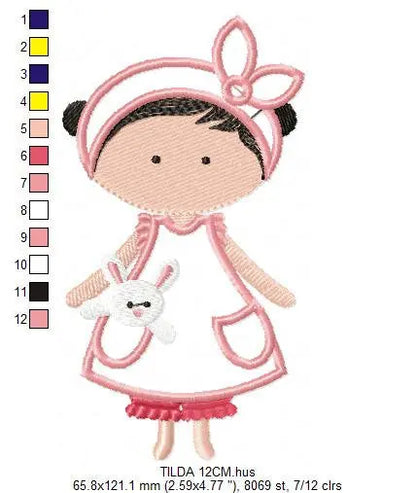 Girl embroidery designs - Mother embroidery design machine embroidery pattern - girl with dress embroidery file - mum and daughter design Marcia Embroidery