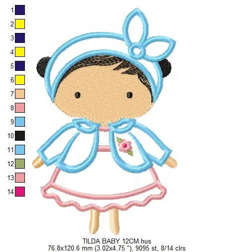 Girl embroidery designs - Mother embroidery design machine embroidery pattern - girl with dress embroidery file - mum and daughter design Marcia Embroidery