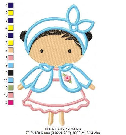 Girl embroidery designs - Mother embroidery design machine embroidery pattern - girl with dress embroidery file - mum and daughter design Marcia Embroidery