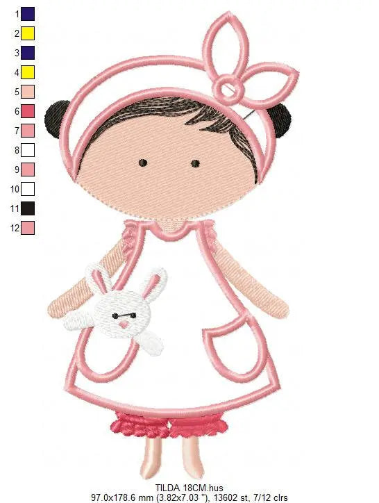 Girl embroidery designs - Mother embroidery design machine embroidery pattern - girl with dress embroidery file - mum and daughter design Marcia Embroidery